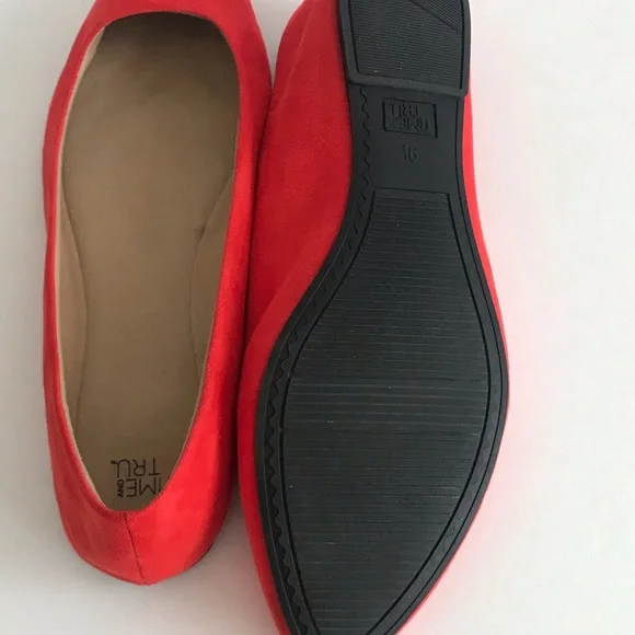 TIME & TRU Coral Ultra Suede Ballet Flats ~ Sz 9.5 - Picture 8 of 10